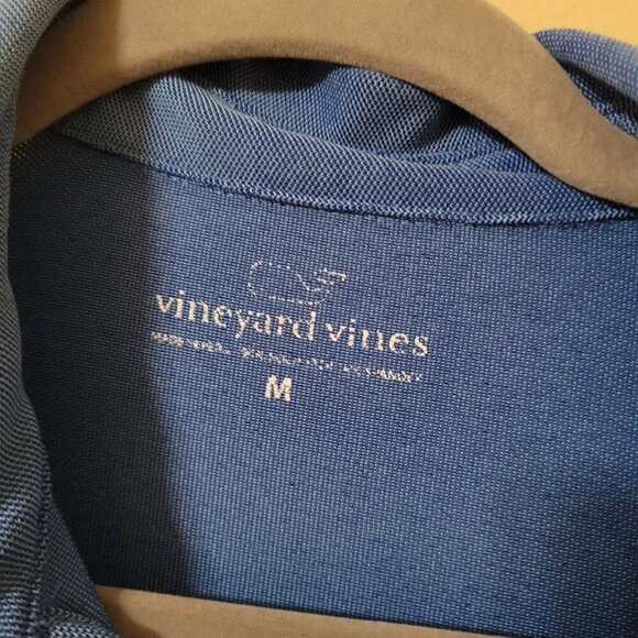 Vineyard Vines Mens‎ Classic Blue Polo Shirt Logo M Office Career Preppy - Picture 2 of 9